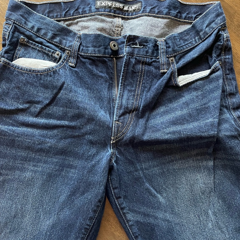 Express Men's Dark Blue Slim Jeans